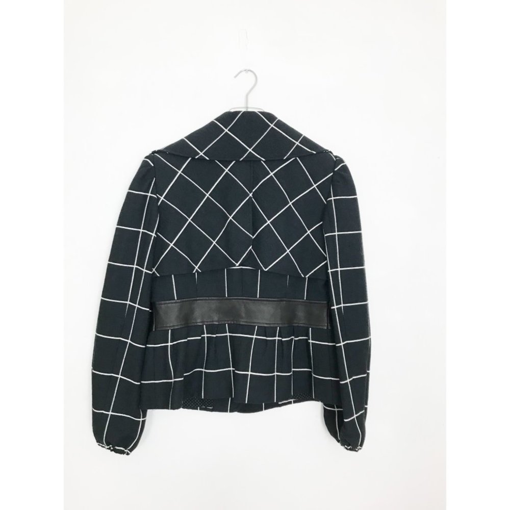 Etcetera Window Pane Print Jacket Wool Blend Faux… - image 4